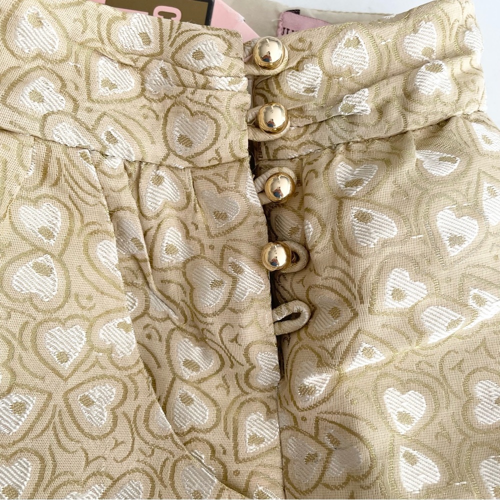 Juicy Couture Girls Skirt Gold Heart Brocade + Pockets 10 NWT - Picture 4 of 7
